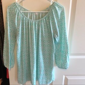 Charming Charlie green&white ¾ sleeve shirt, M/L